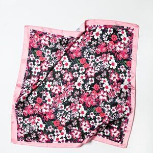 A218-Q ✽ Midnight Garden Silky Bandana Scarf